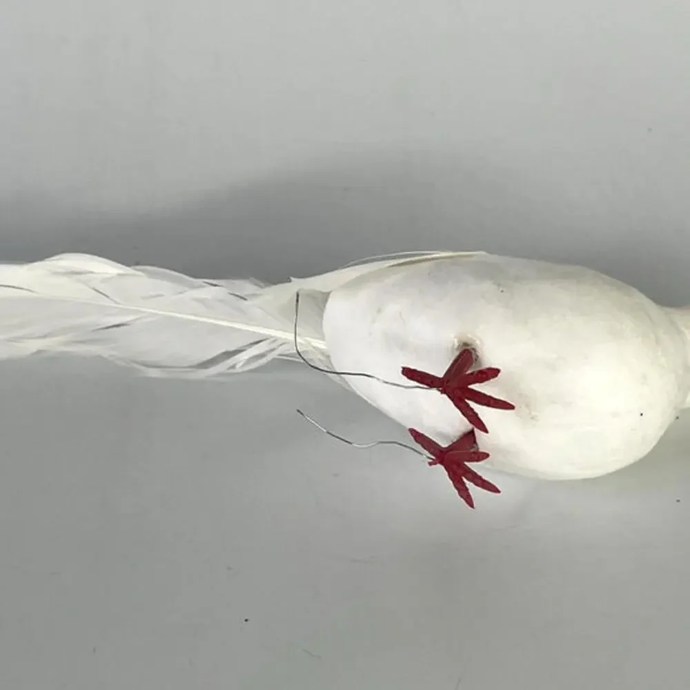 Vintage White Feathered Dove Bird‎ Christmas Tree Ornament 9